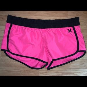 Hurley Pink and Black Women's Shorts
